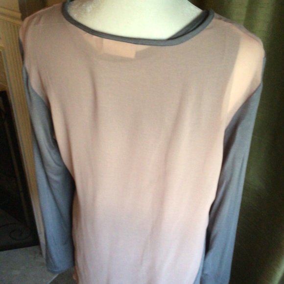 Logo lavish twin set tank with sheer overlay size small pink and gray - Picture 2 of 8